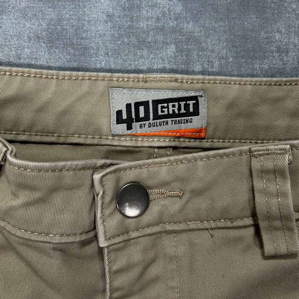 Duluth Trading 40 Grit Flex Canvas tan utility workwear carpenter pants wms 2 - Picture 3 of 8
